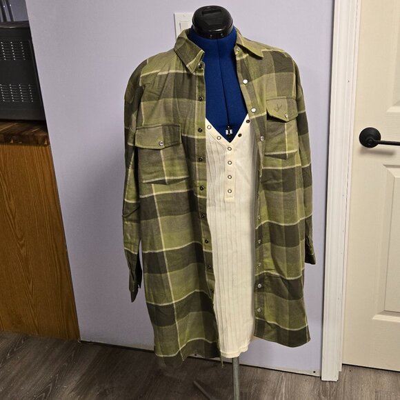 Spell & The Gypsy Collective Wyatt Flannel Shirt Dress, S, NWT - Picture 6 of 8